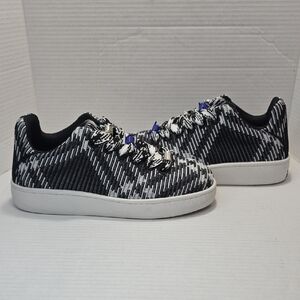 Burberry Men's Check Knit Low Top Sneakers Black/White